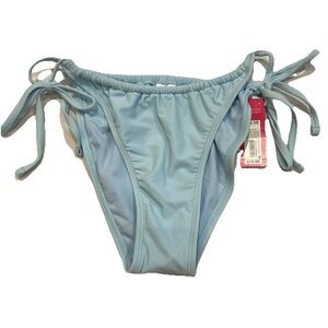 String Bikini High Leg Swimsuit Bathing Suit Bottom Blue Size Large NWT